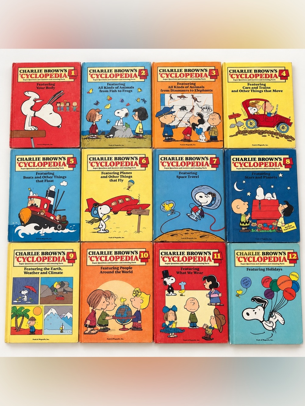 Frank & Wagnalls, Inc. Charlie Brown's Cyclopedia. 12-Volume Set Learning Books